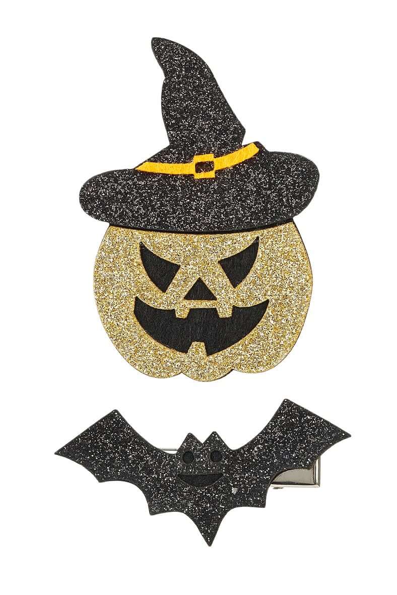 Haarspeldjes Halloween 'Willa' pompoen vleermuis - 2 stuks | Souza