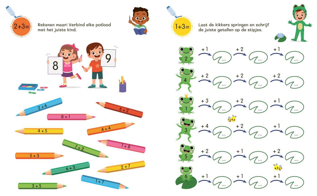 oefenpret met uitwisbare stift ik leer rekenen 1ste leerjaar groep 3 1e leerjaar 6 jaar 7 jaar vakantieboek detail oefening