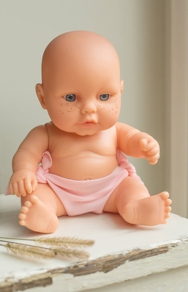 Babypop meisje met pampertje - Speelpop voor meisjes - Berjuan