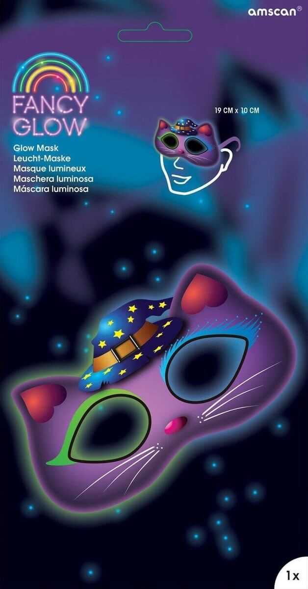 Masker Halloweenkat - Glow in the dark - verpakking
