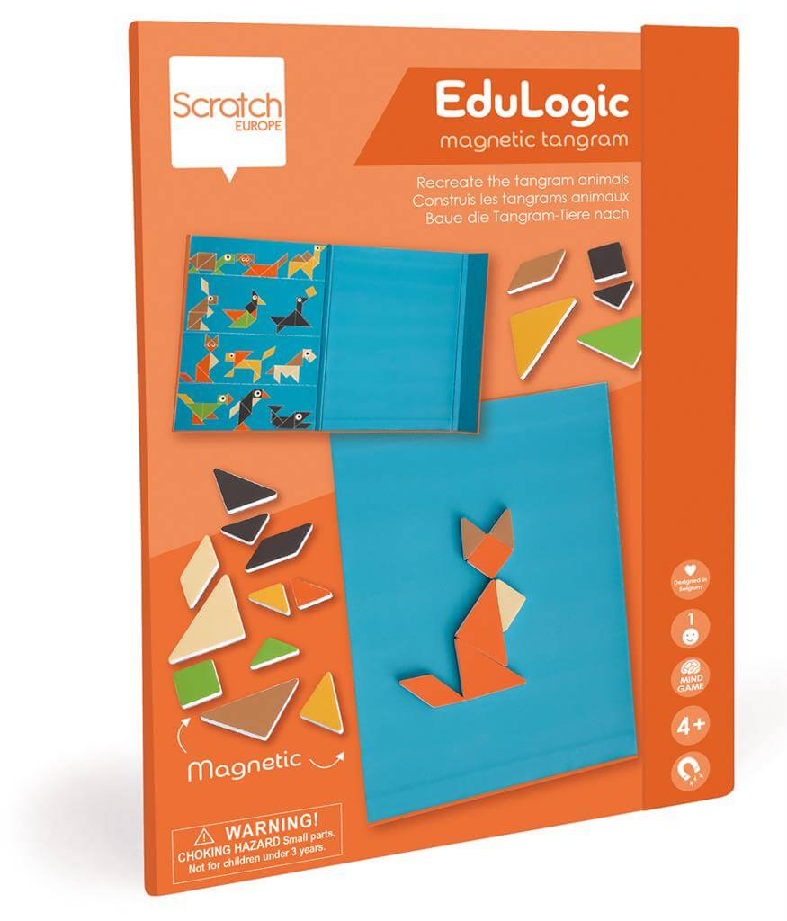 Magneetboek magnetisch spel Edulogic Tangram Dieren - Scratch - vooraanzicht magnetisch mapje