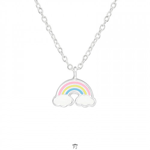 ketting regenboog zilver meisjes geschenk cadeautje juwelen kinderjuwelen communie lentefeest regenboog