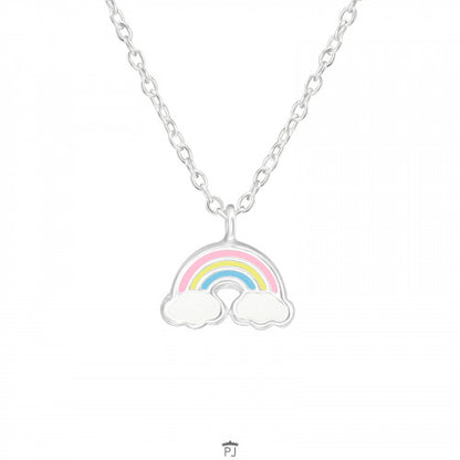 ketting regenboog zilver meisjes geschenk cadeautje juwelen kinderjuwelen communie lentefeest regenboog