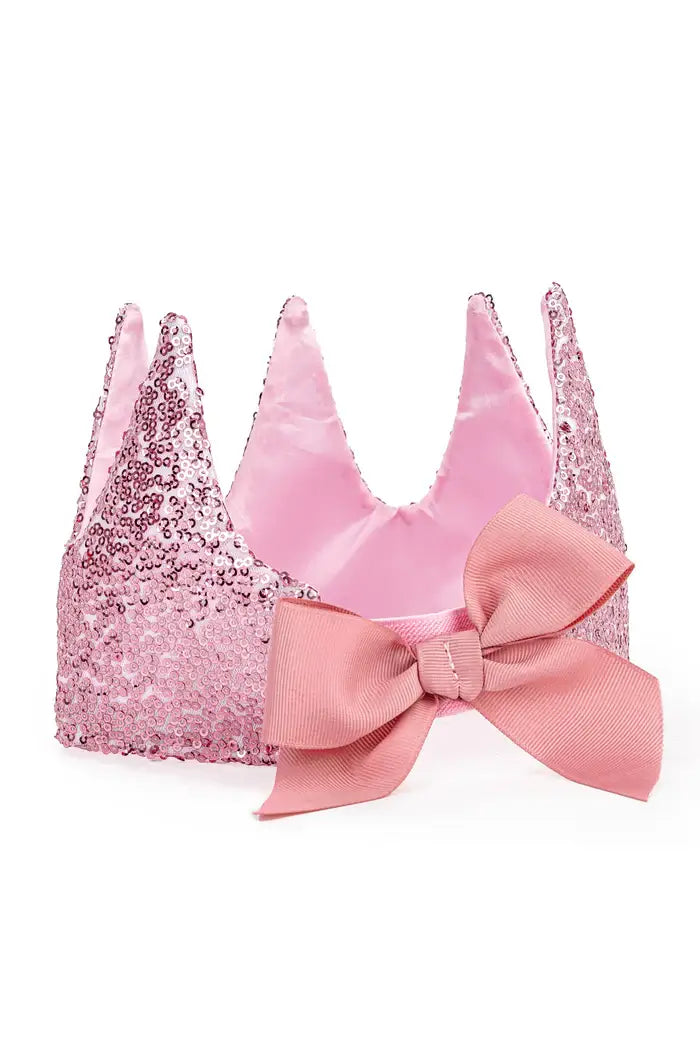 kroon pailletten roze glitter great pretenders verjaardagskroon meisje prinsessenkroon glitterkroon roze achterzijde