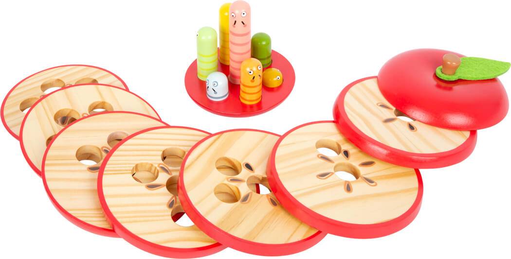 small foot houten appel stapelspel logisch denken educatief speelgoed inhoud