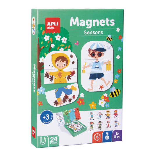 magneetpuzzel aankleden seizoenen apli kids puzzel 24 stukken vanaf 3 jaar puzzels voor kinderen magnetisch vooraanzicht