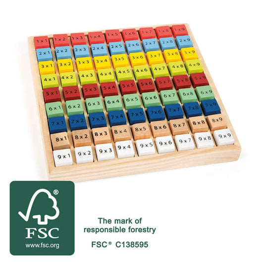 de tafels leren houten blokjes rekenbord rekenspel small foot duurzaam speelgoed fsc label zijaanzicht