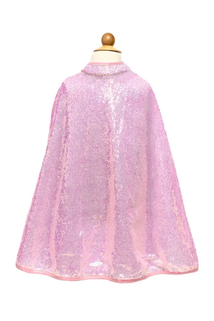 verkleedcape roze glitter meisje great pretenders prinsessen cape vooraanzicht