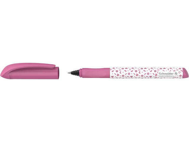 rollerbal vulpen meisje schneider easy roze pen lagere school rvs pentip detail