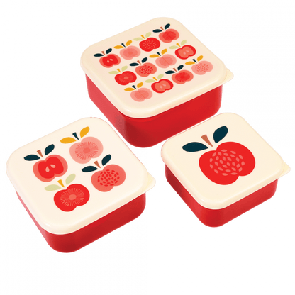 Set van 3 koekendoosjes / fruitdoosjes 'Vintage Apple' - Rex London