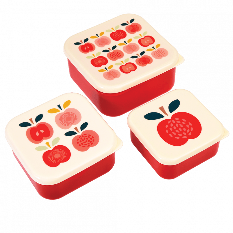 Set van 3 koekendoosjes / fruitdoosjes 'Vintage Apple' - Rex London