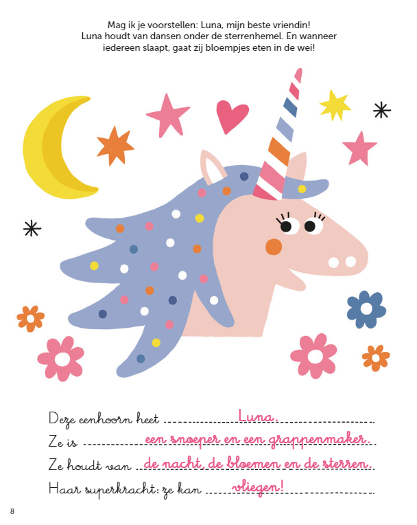 spelletjesboek unicorn magic eenhoorns meisje deltas voorzijde detail pagina