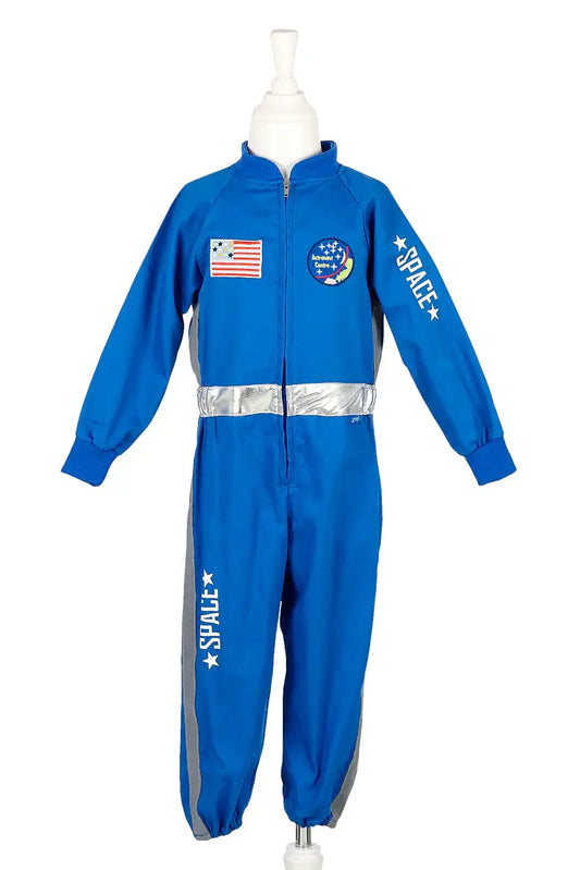 kostuum astronaut blauw souza verkleedkledij kinderen carnaval ruimtevaarder verkleedpak space voorzijde