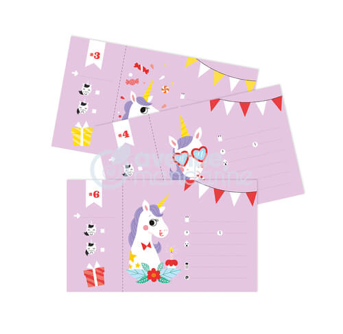 12 uitnodigingen verjaardagsfeestje meisje eenhoorn unicorn zelfinvullen inhoud avenue mandarine
