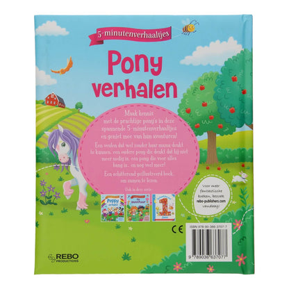 Ponyverhalen - 5 minutenverhaaltjes - achterkant met pony en korte inhoud