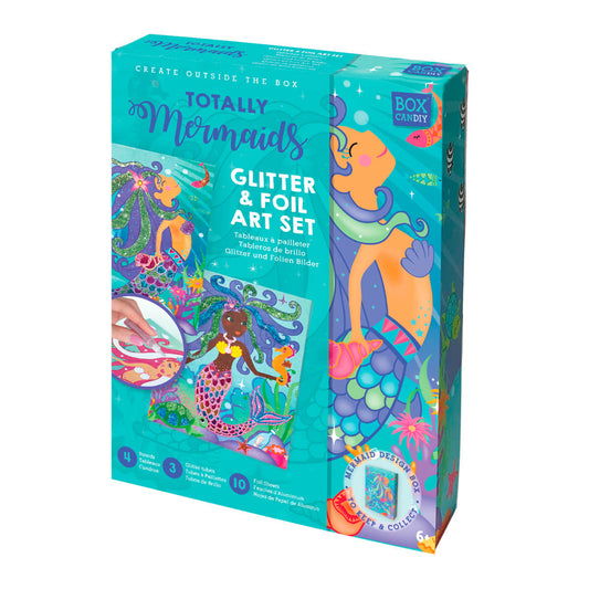 knutselset meisjs Zeemeerminnen verjaardsagscadeau 6 jaar 7 jaar 8 jaar 9 jaar glitters en folie knutseldoos - Box CanDIY Totally Mermaids voorkant