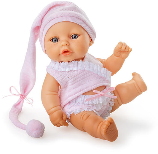 Babypop met slaapmutsje - Speelpop voor meisjes - Berjuan