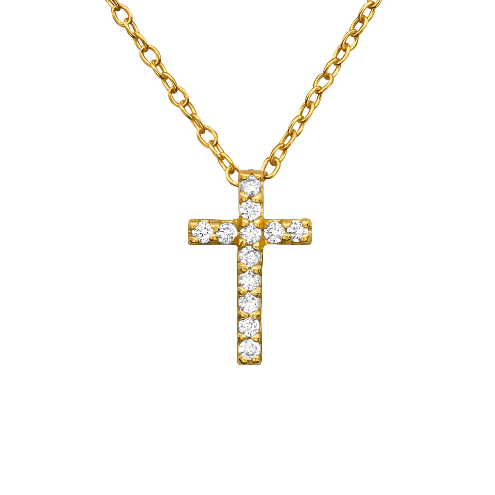 ketting goud kruisje communie meisje geschenk communiecadeau detail kruisje kristallen