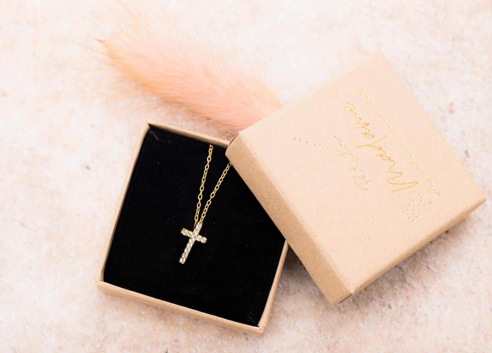gouden ketting kruisje communie in juwelendoosje geschenk communie cadeau 