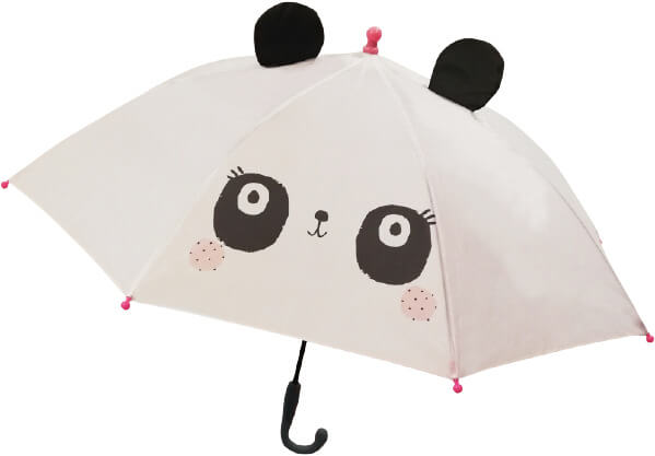 Paraplu Panda 3d oortjes Lemon Ribbon voorkant oogjes van panda