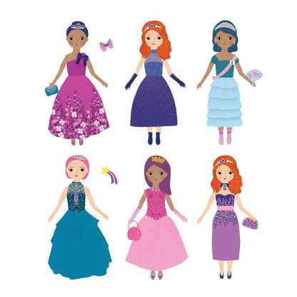 Magnetisch aankleedspel 'Princess Magic' - Mudpuppy - prinsessen met hun jurken en accessoires